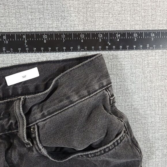 Forever 21 Premium Jeans Womens 26 Raw Hem Midrise Straight Leg Black - Picture 11 of 13